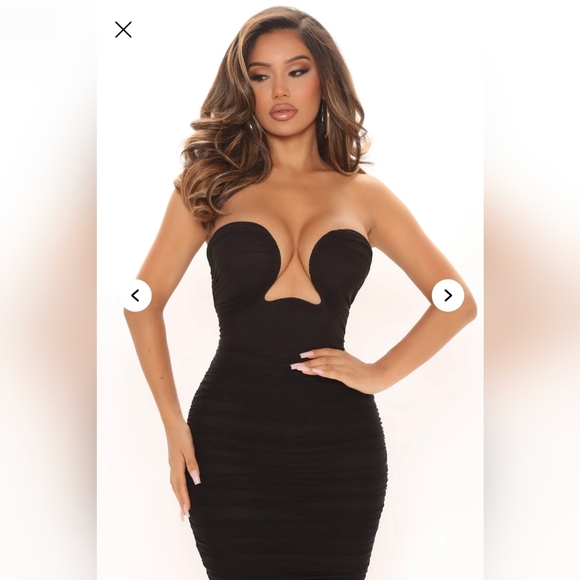 Fashion Nova/ Felicity Mesh Black Midi Dress- W Sz Small - Picture 9 of 9